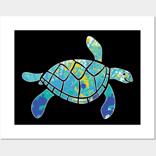 Cool turtle sea mandala t-shirt Posters and Art